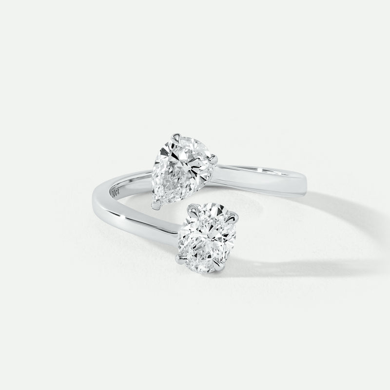 Giselle | 9ct White Gold 1.30ct tw Lab Grown Diamond Toi et Moi Ring