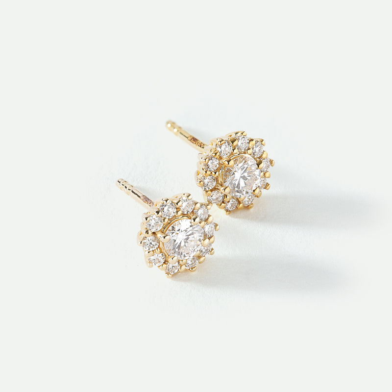 Hazel | 9ct Yellow Gold 0.57ct tw Lab Grown Diamond Cluster Stud Earrings
