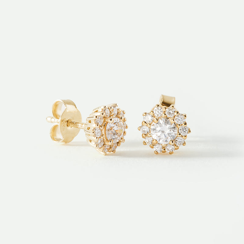 Hazel | 9ct Yellow Gold 0.57ct tw Lab Grown Diamond Cluster Stud Earrings