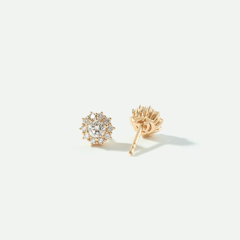 Hazel | 9ct Yellow Gold 0.57ct tw Lab Grown Diamond Cluster Stud Earrings
