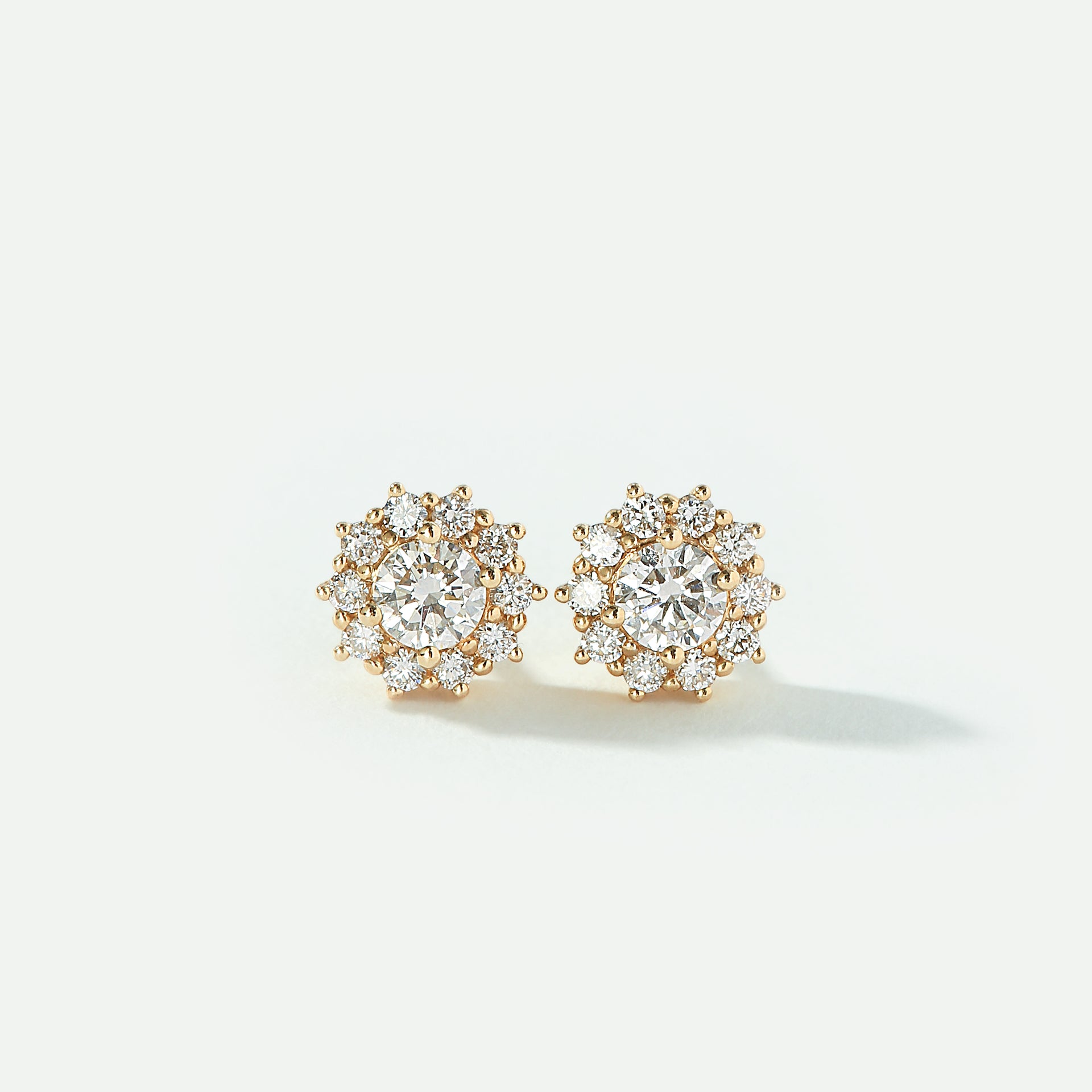 Hazel | 9ct Yellow Gold 0.57ct tw Lab Grown Diamond Cluster Stud Earrings