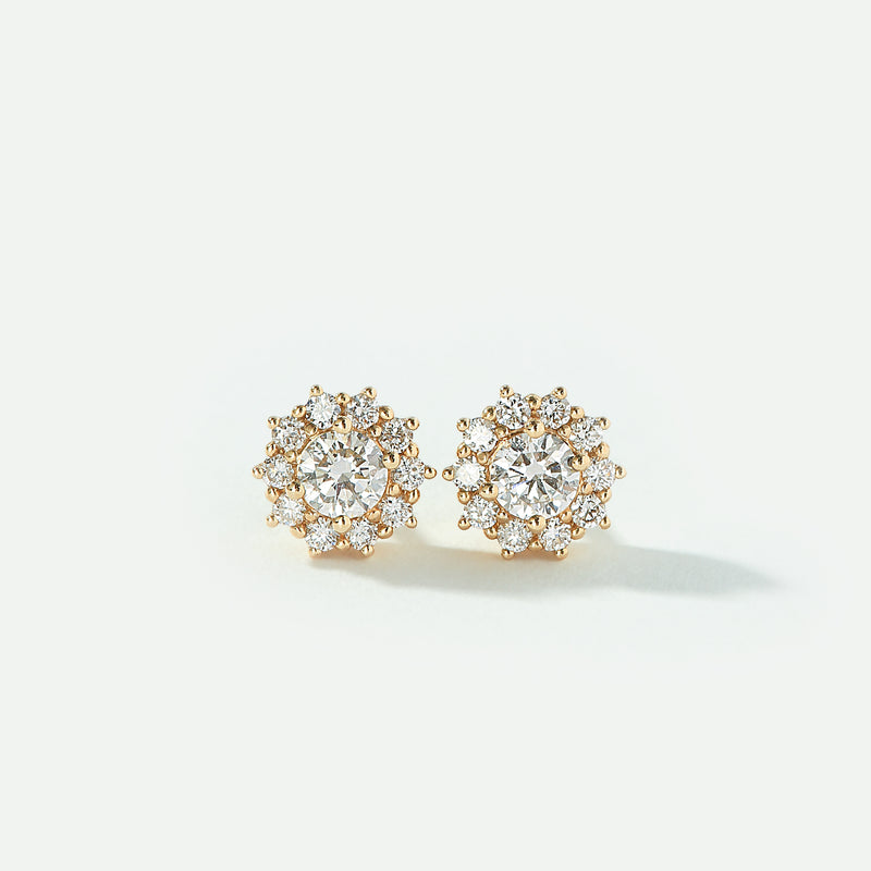 Hazel | 9ct Yellow Gold 0.57ct tw Lab Grown Diamond Cluster Stud Earrings