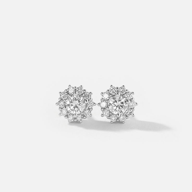 Hazel | 9ct White Gold 0.57ct tw Lab Grown Diamond Cluster Stud Earrings