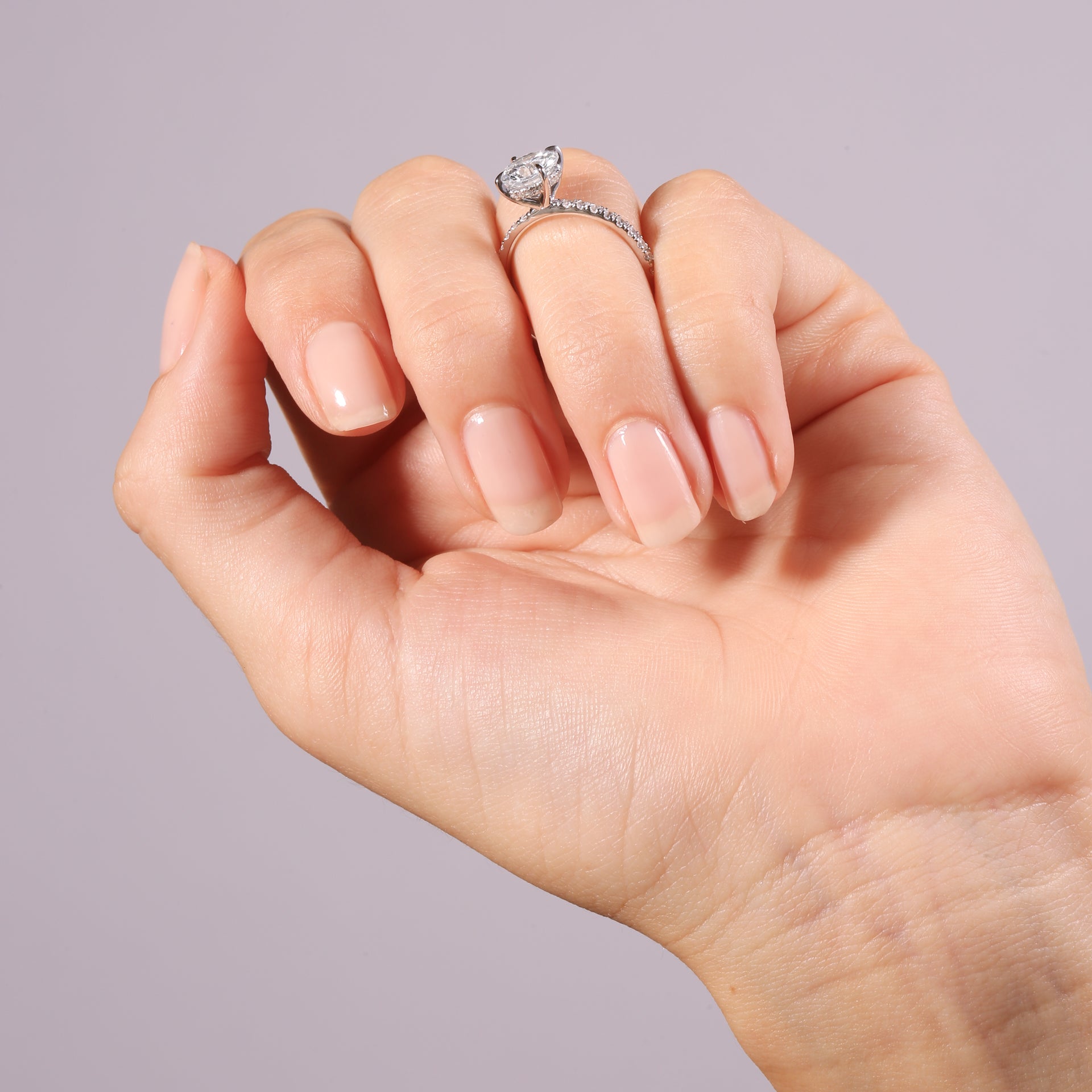 Isabelle | Platinum 1.80ct tw Round Lab Grown Diamond Ring Hidden Halo