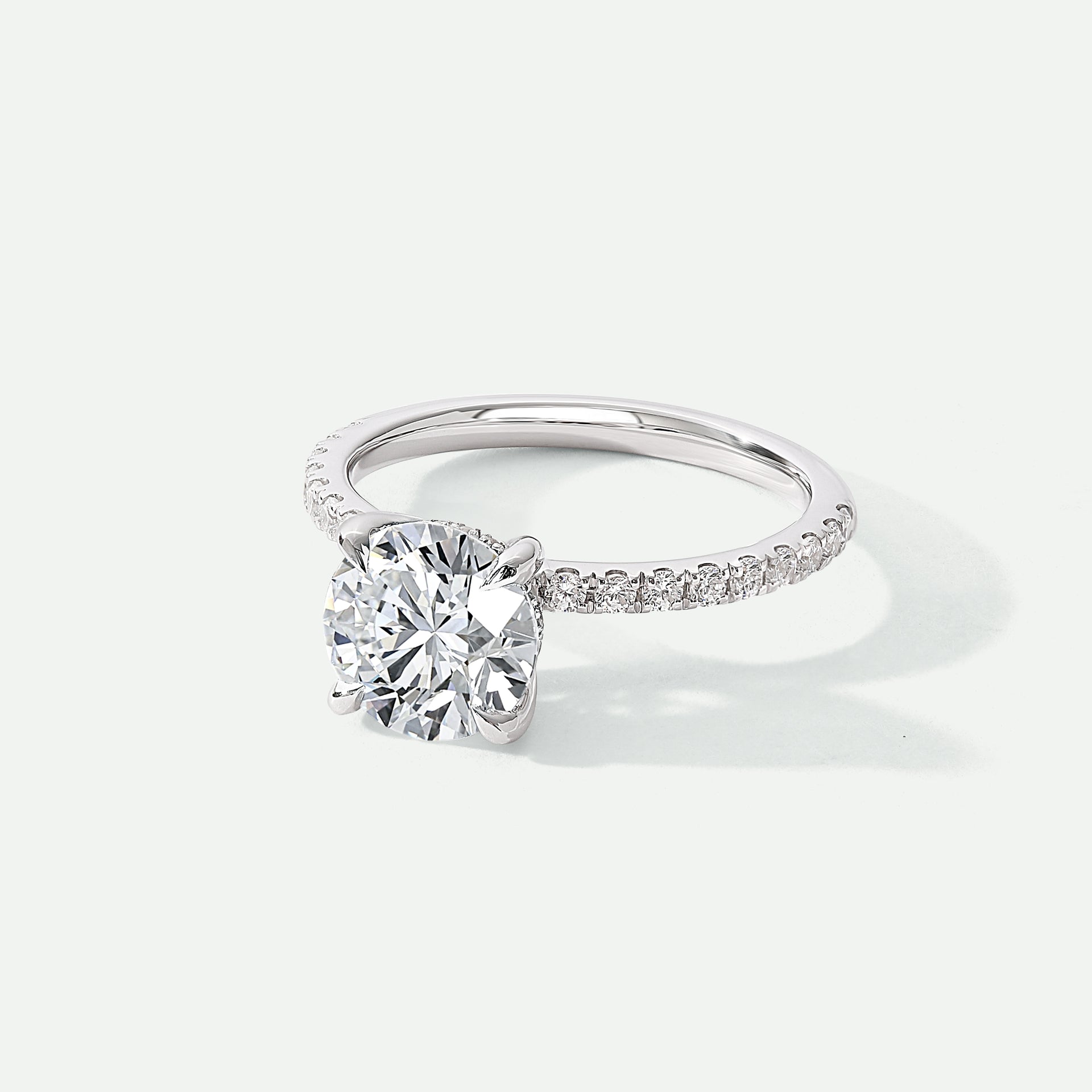 Isabelle | Platinum 1.80ct tw Round Lab Grown Diamond Ring Hidden Halo