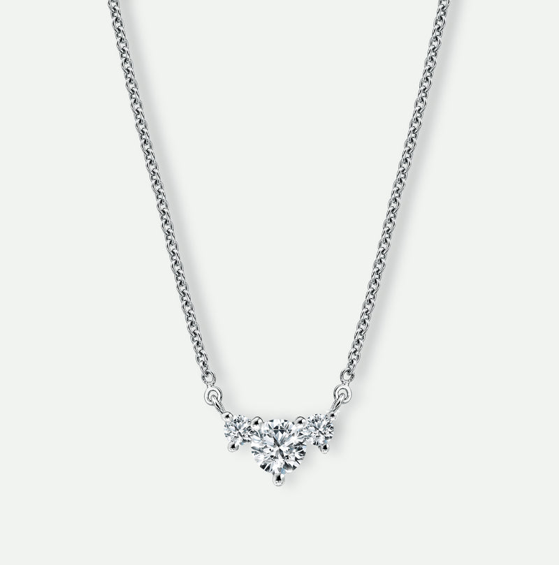 Isla | 9ct White Gold 0.33ct tw Lab Grown Diamond Three Stone Necklace