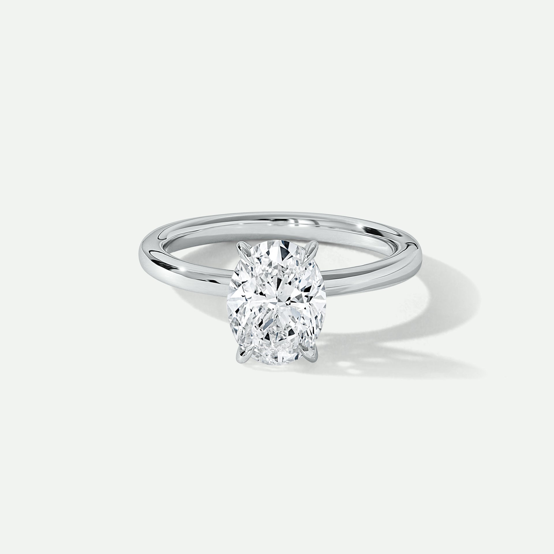 Kai | Platinum 2.00ct tw Oval Lab Grown Diamond Ring Hidden Halo