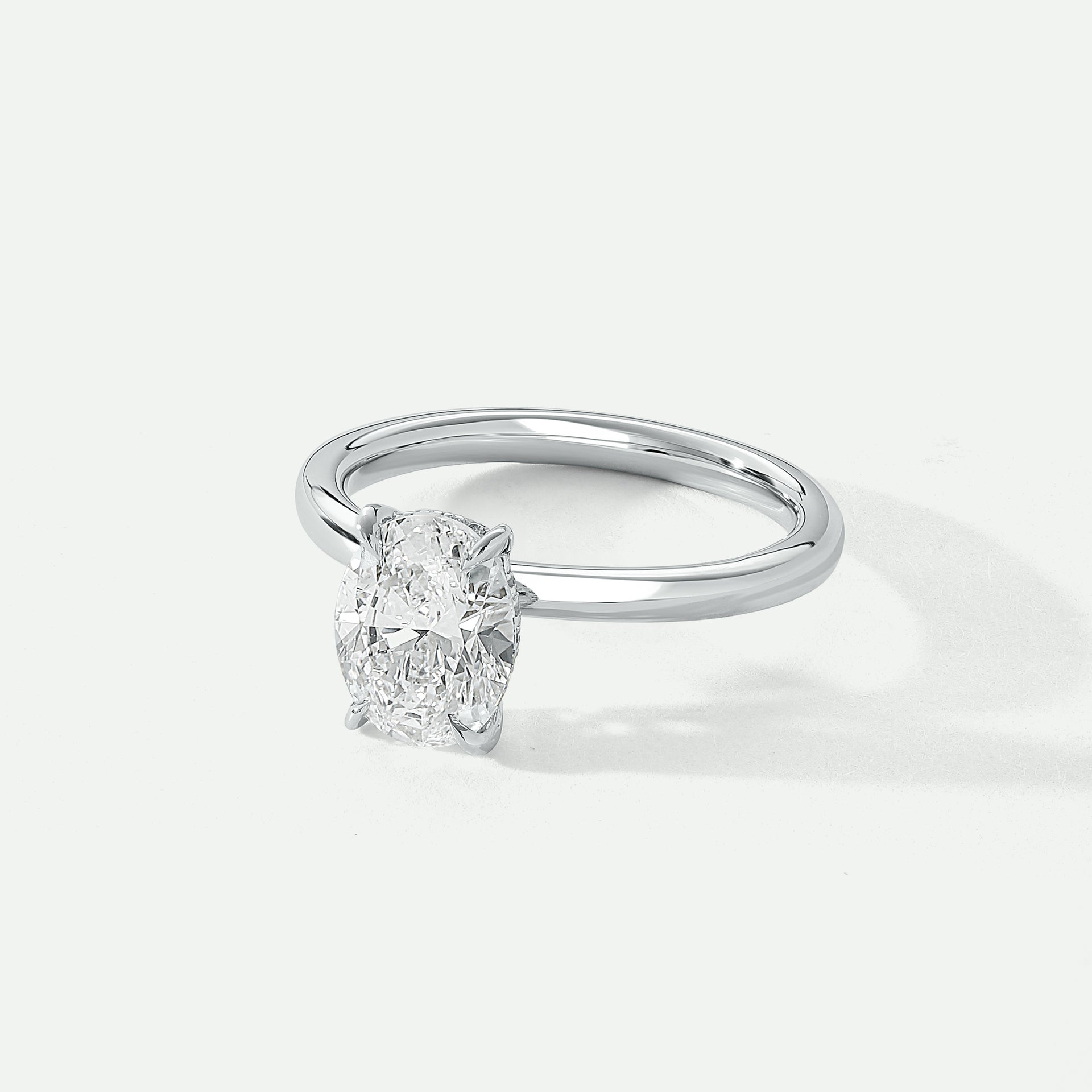 Kai | Platinum 2.00ct tw Oval Lab Grown Diamond Ring Hidden Halo