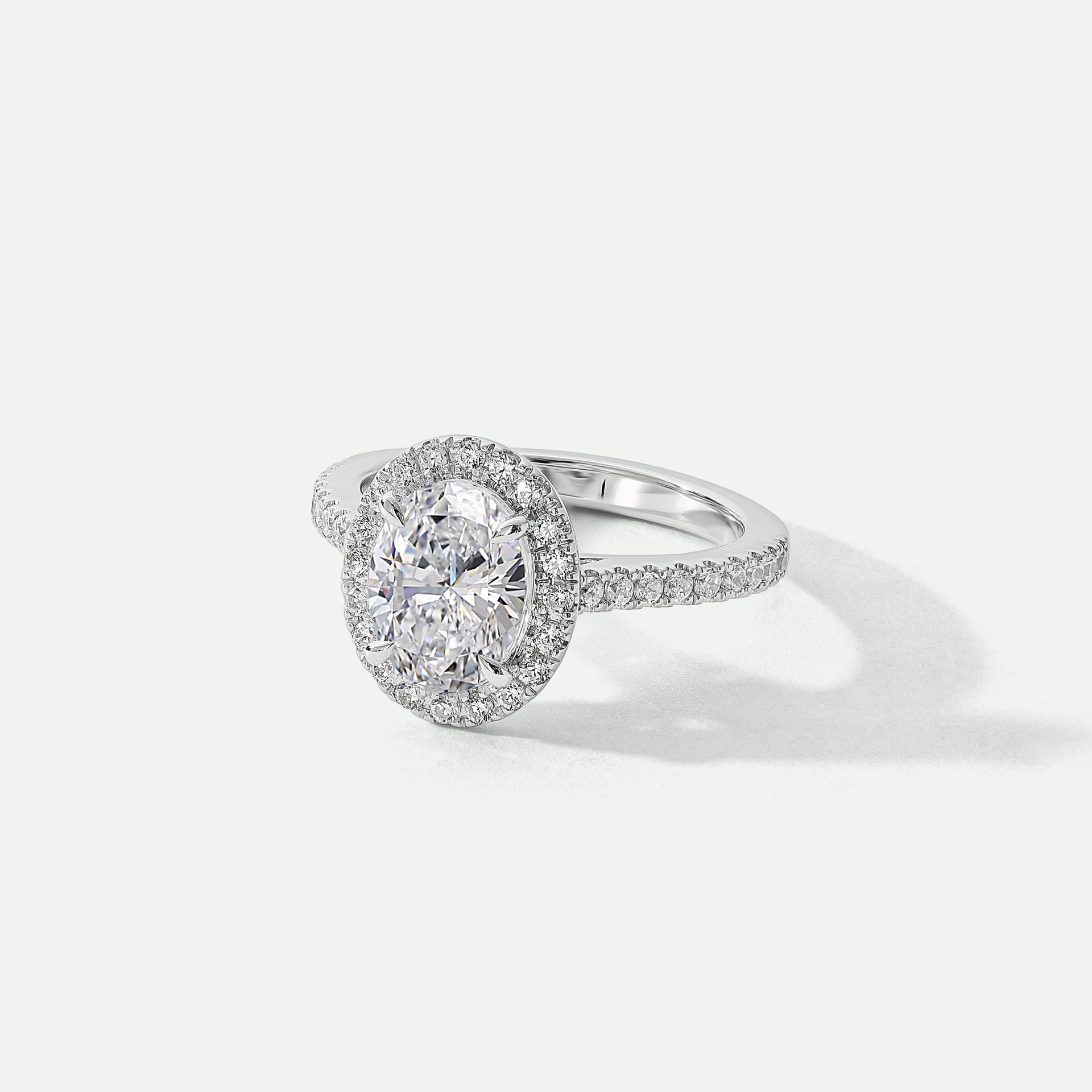 Lima | Platinum 2.4ct tw Oval Lab Grown Diamond Halo Ring