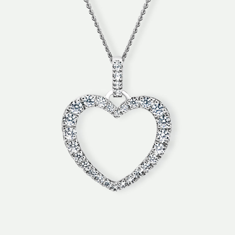 Mable | 9ct White Gold 0.48ct tw Lab Grown Diamond Heart Pendant