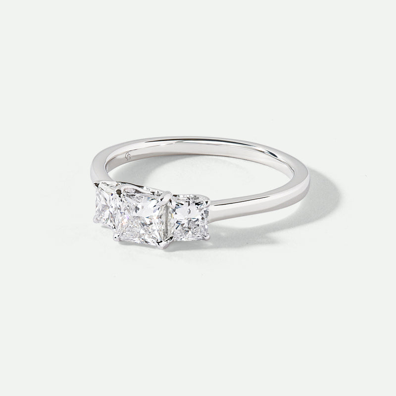 Mavis | 9ct White Gold 1ct tw Lab Grown Diamond Three Stone Engagement Ring
