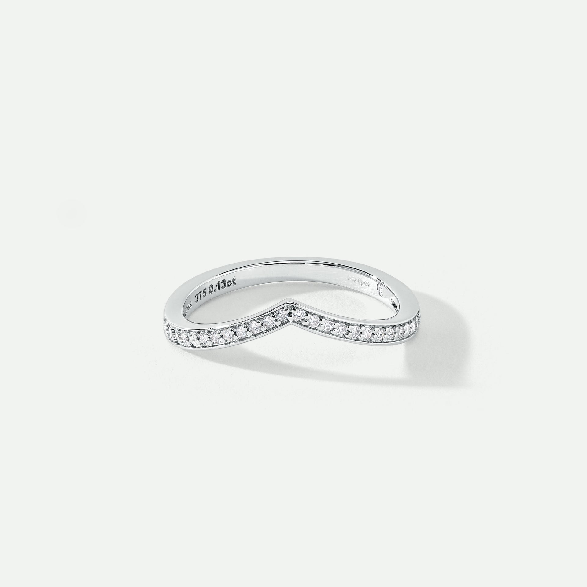 Mayu | 9ct White Gold 0.12ct tw Lab Grown Diamond Wishbone Wedding Band