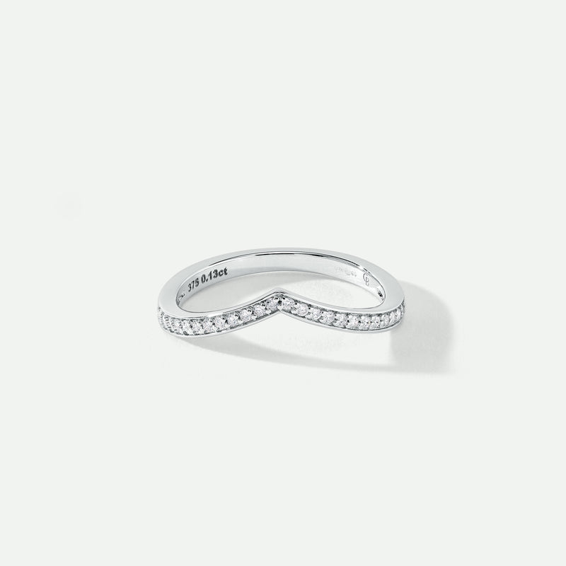 Mayu | 9ct White Gold 0.12ct tw Lab Grown Diamond Wishbone Wedding Band