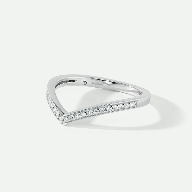Mayu | 9ct White Gold 0.12ct tw Lab Grown Diamond Wishbone Wedding Band