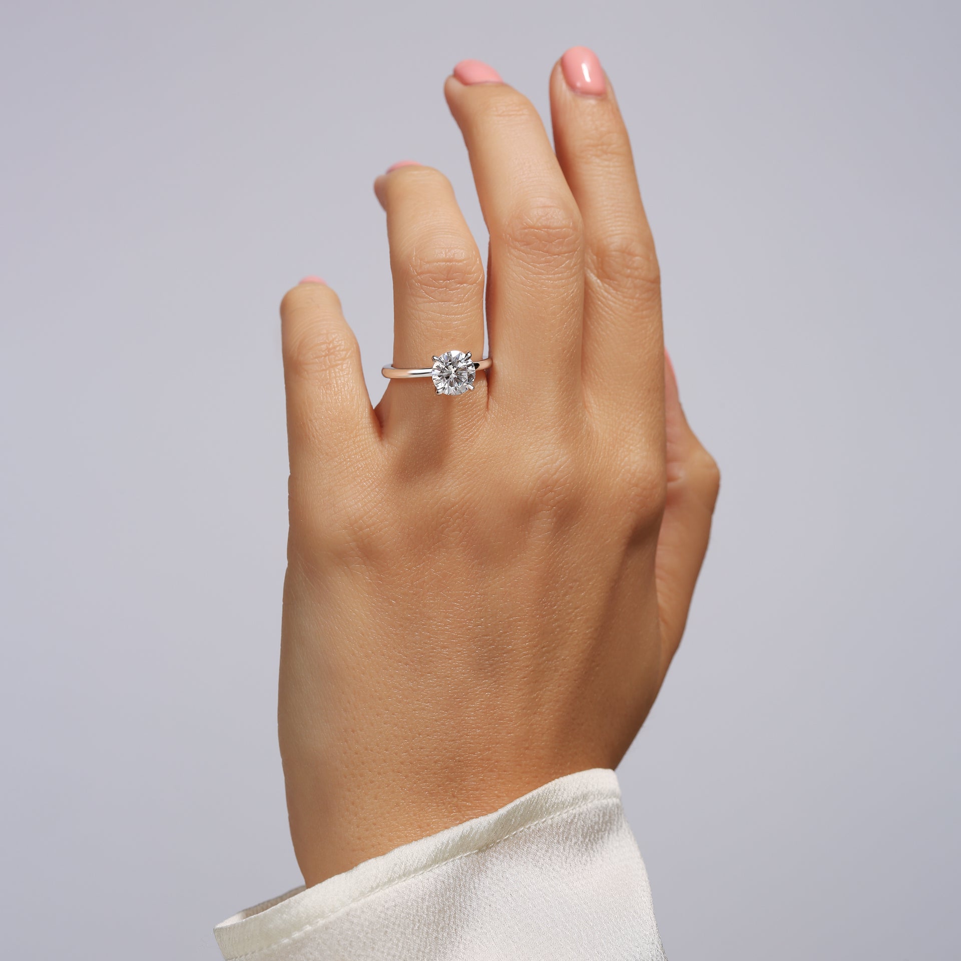 Mireille | Platinum 1.50ct Round Lab Grown Diamond Ring Hidden Halo