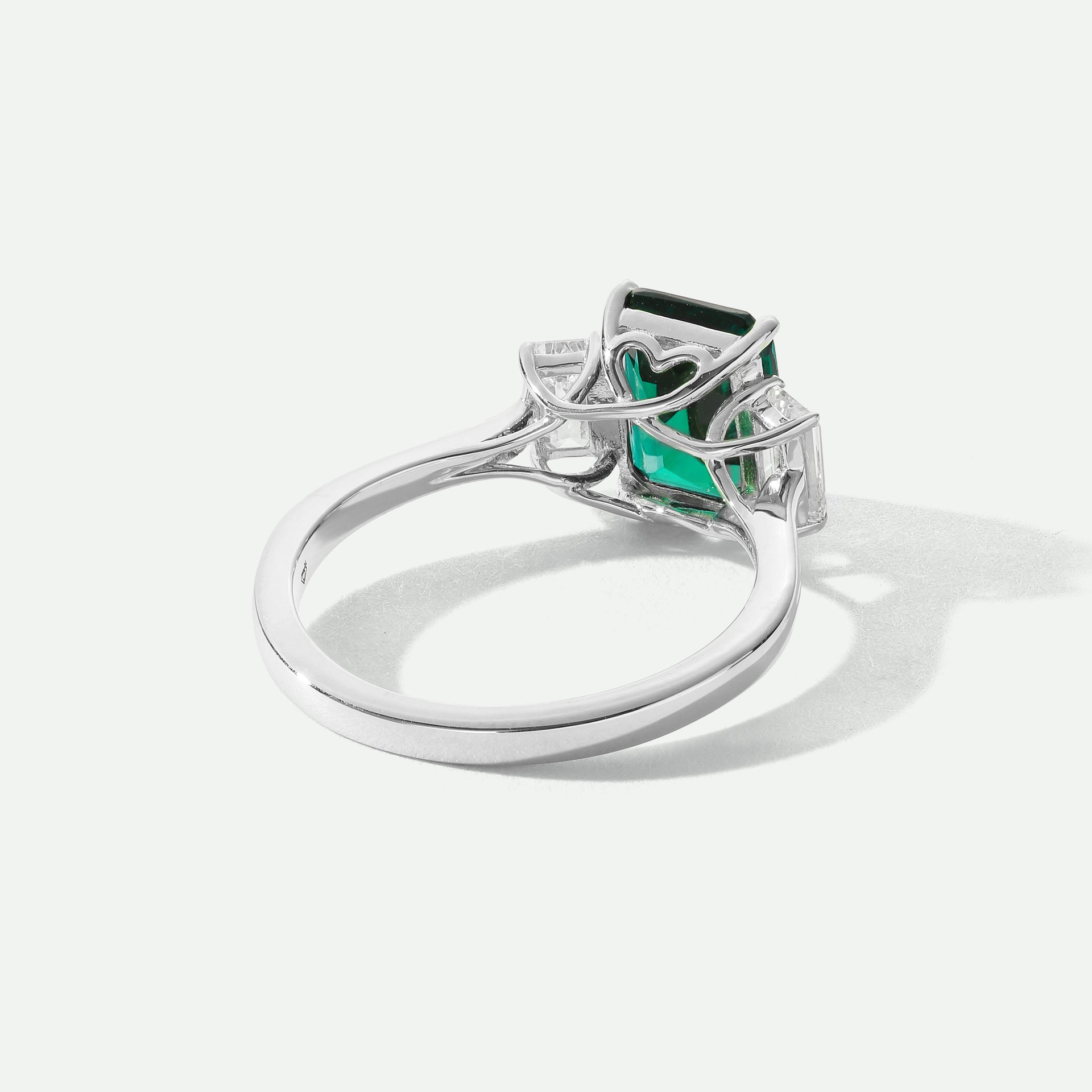 Murphy | 18ct White Gold Created Emerald and 0.58ct tw. Lab Grown Diamond Ring