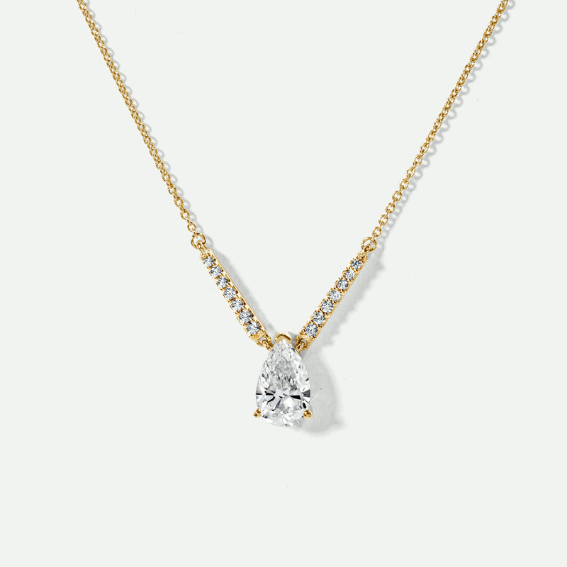 Cali | 9ct Yellow Gold 1.10ct tw Pear Cut Lab Grown Diamond Necklace 18 Inches