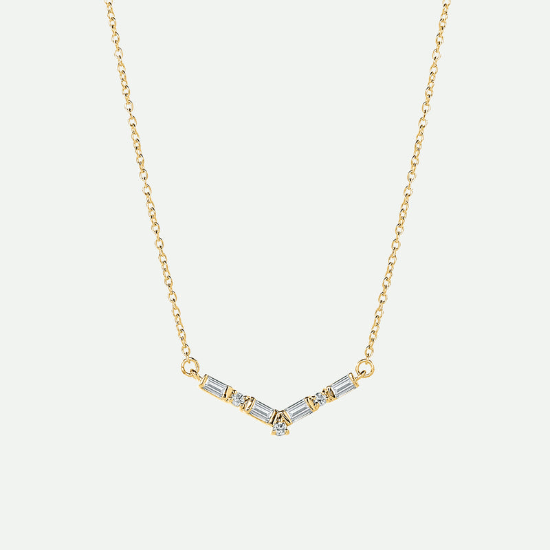 Nadia | 9ct Yellow Gold 0.13ct tw Lab Grown Diamond Chevron Necklace