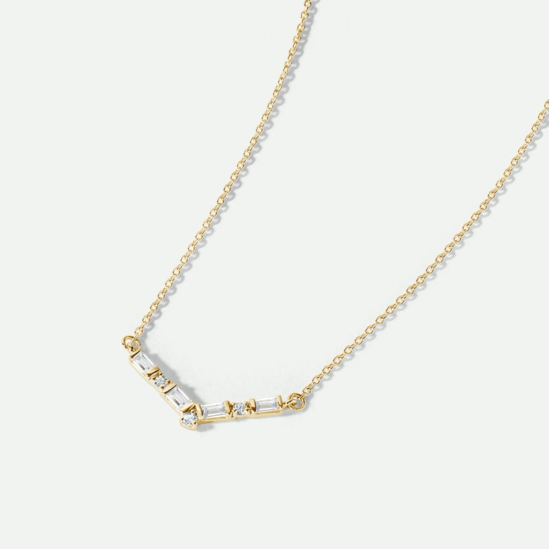Nadia | 9ct Yellow Gold 0.13ct tw Lab Grown Diamond Chevron Necklace