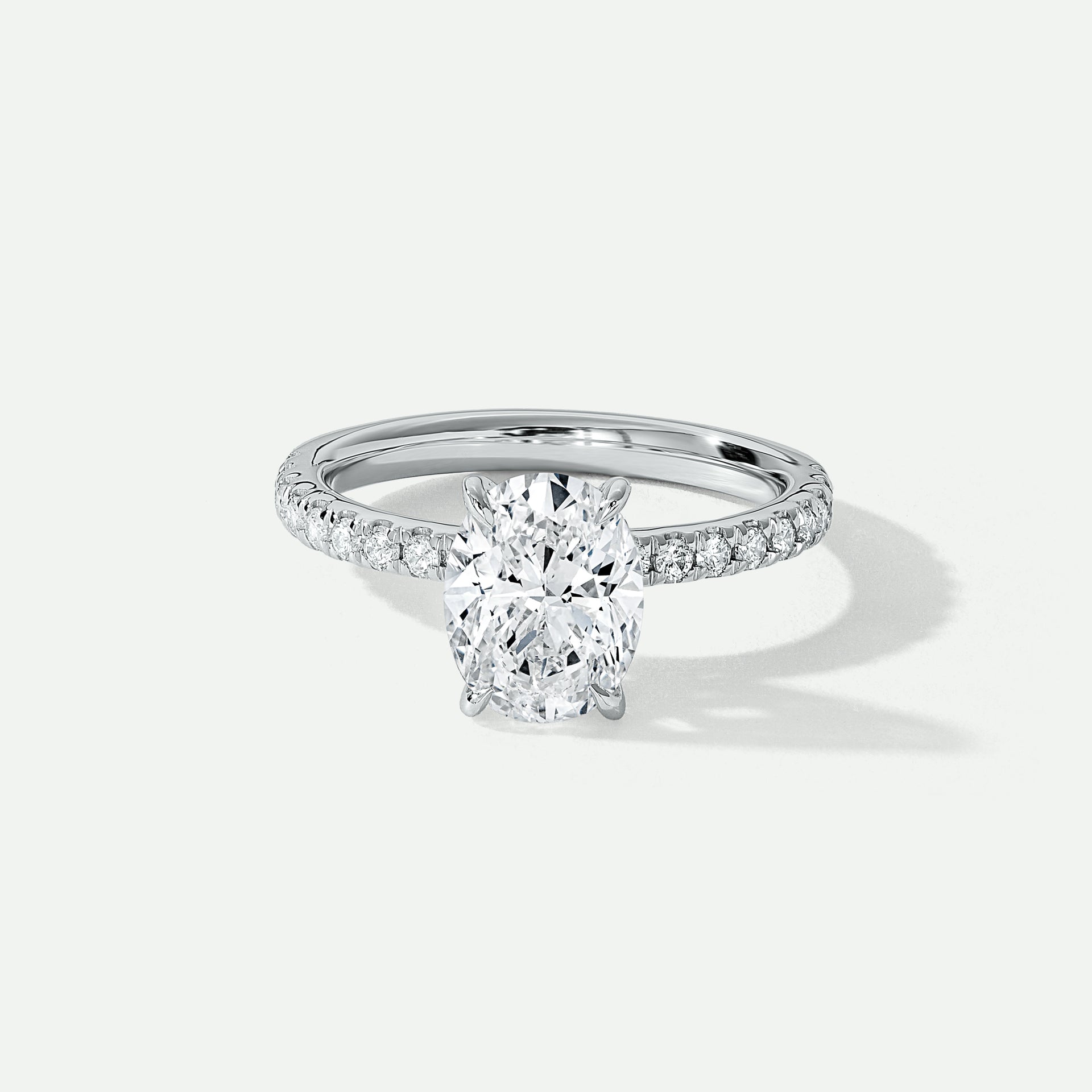 Naomi | Platinum 2.30ct tw Oval Lab Grown Diamond Ring Hidden Halo