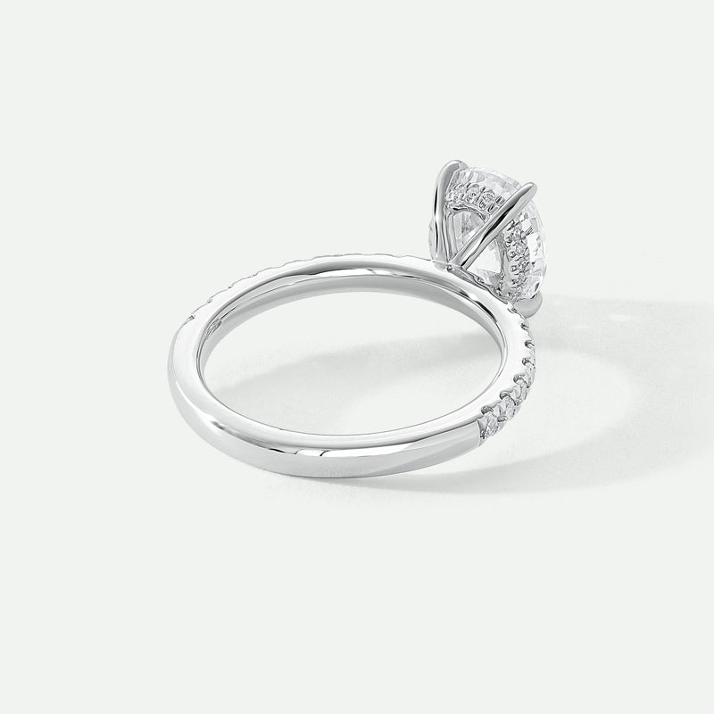 Naomi | Platinum 2.30ct tw Oval Lab Grown Diamond Ring Hidden Halo