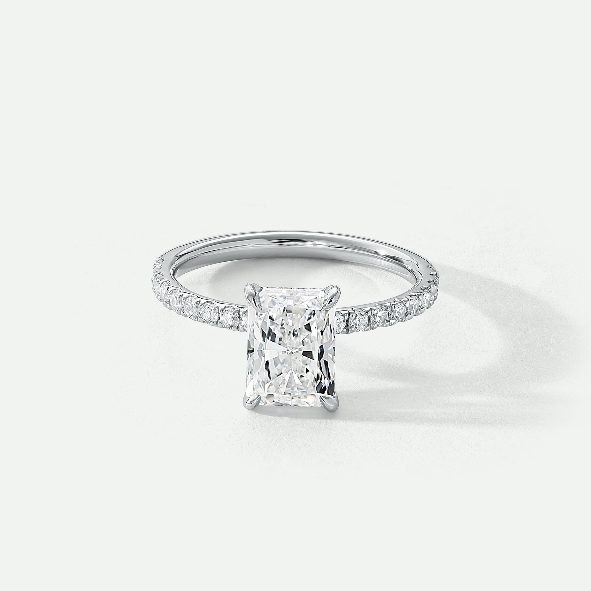 Nikki | Platinum 1.80ct tw Radiant Lab Grown Diamond Ring Hidden Halo