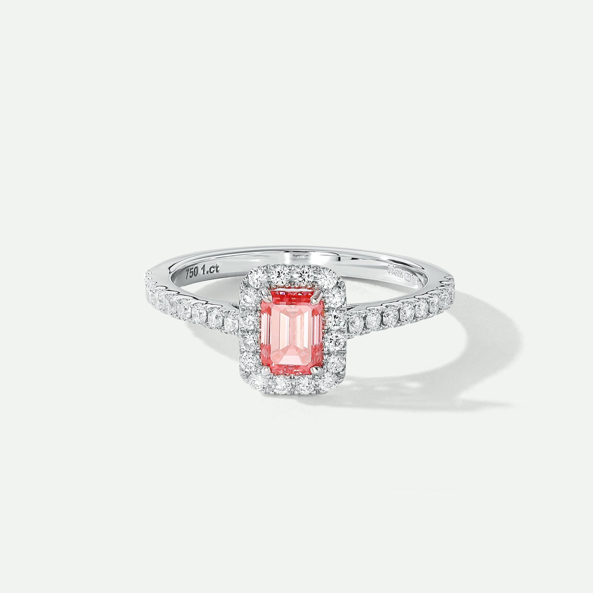 Norma | 18ct White Gold | 1ct (tw) Lab Grown Pink Diamond Ring