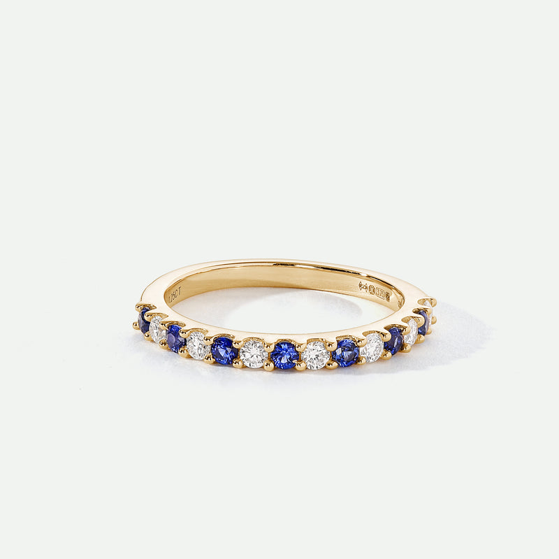 Odette | 9ct Yellow Gold 0.25ct tw Lab Grown Diamond and Created Sapphire Eternity Ring