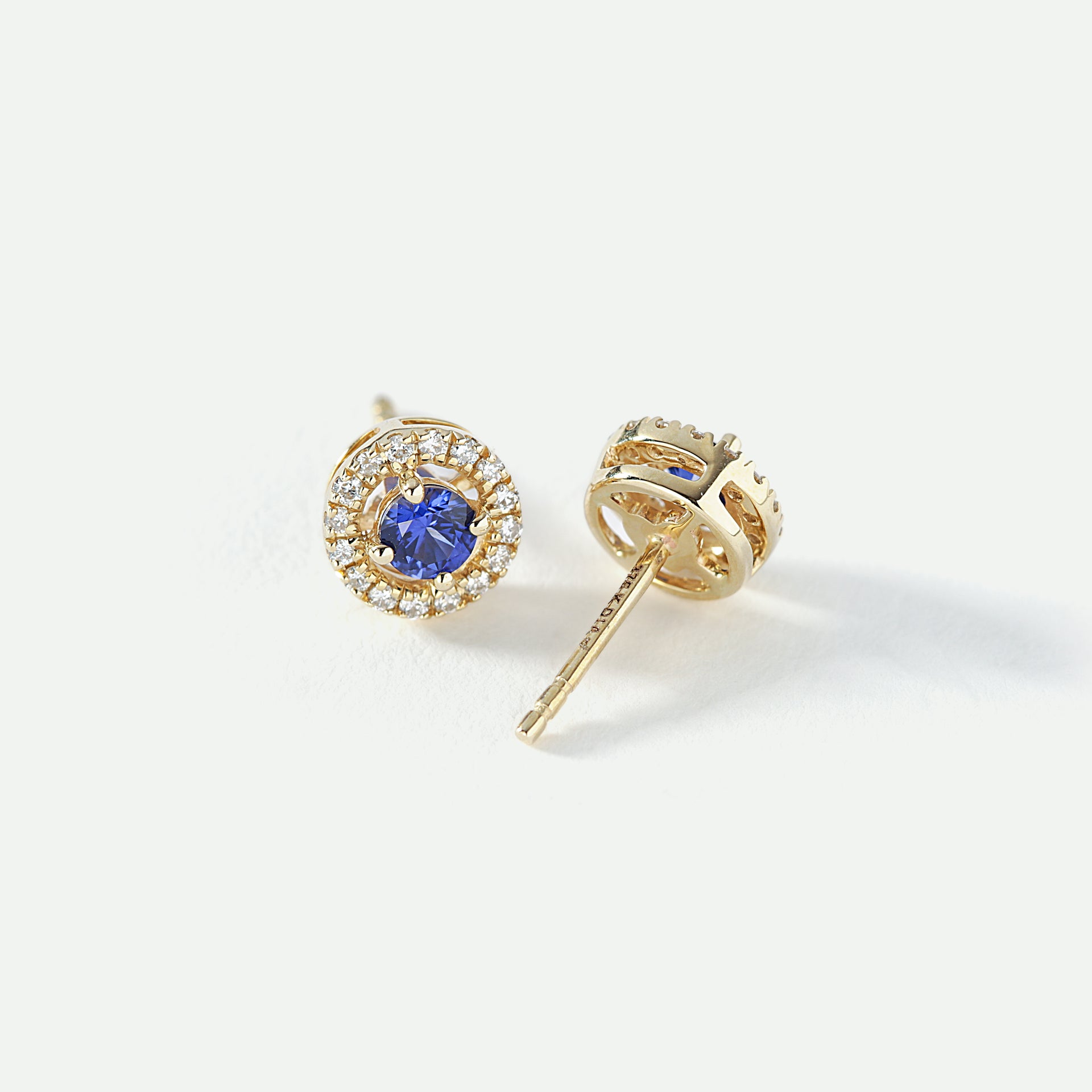 Orla | 9ct Yellow Gold Lab Grown Diamond and Created Sapphire Earrings