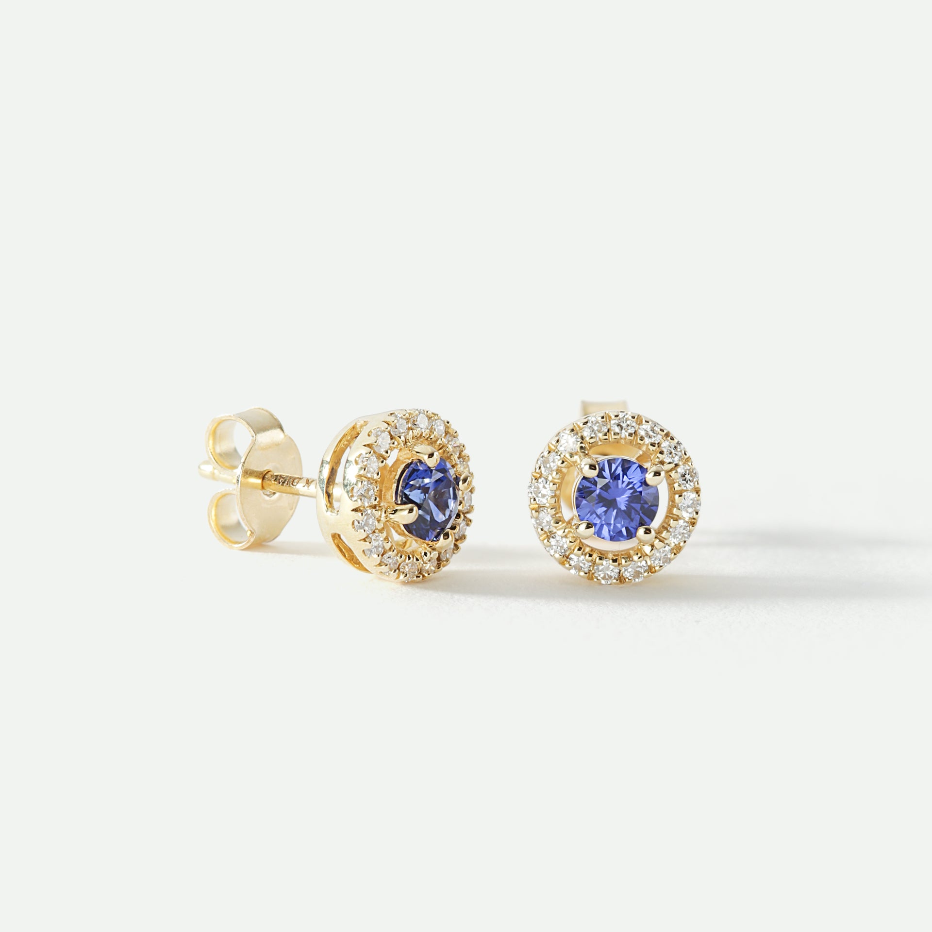Orla | 9ct Yellow Gold Lab Grown Diamond and Created Sapphire Earrings