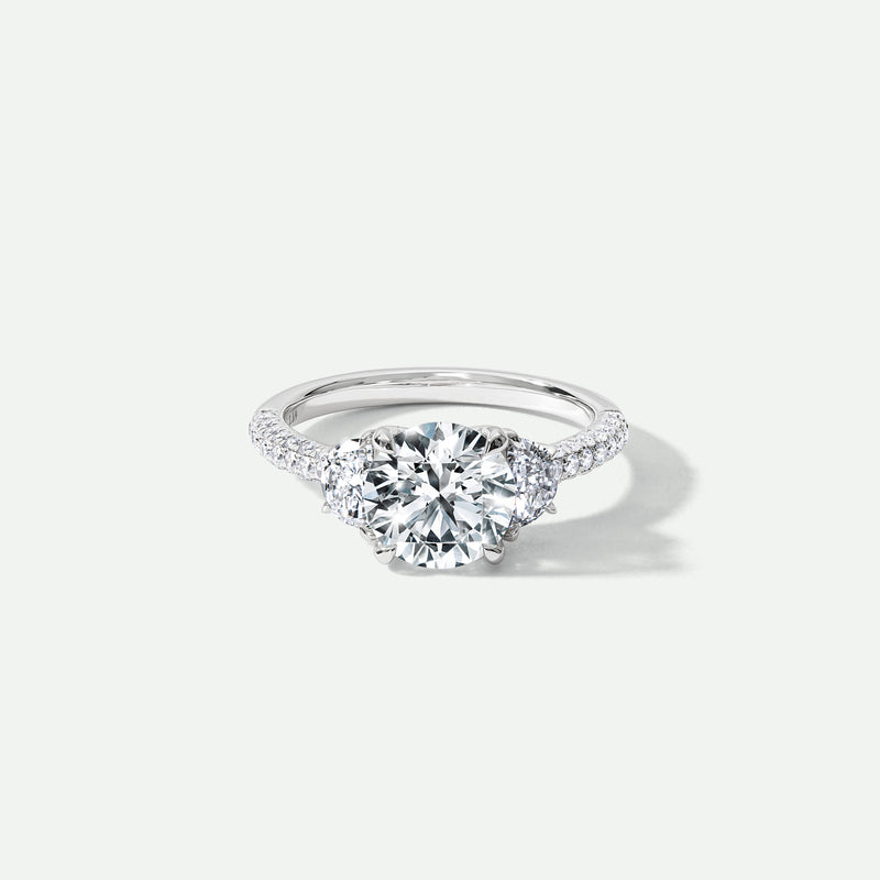 Allison | 18ct White Gold 2.69ct tw Round and Half Moon Lab Grown Diamond Trilogy Ring