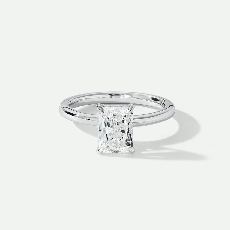 Raya | Platinum 1.55ct tw Radiant Lab Grown Diamond Ring Hidden Halo