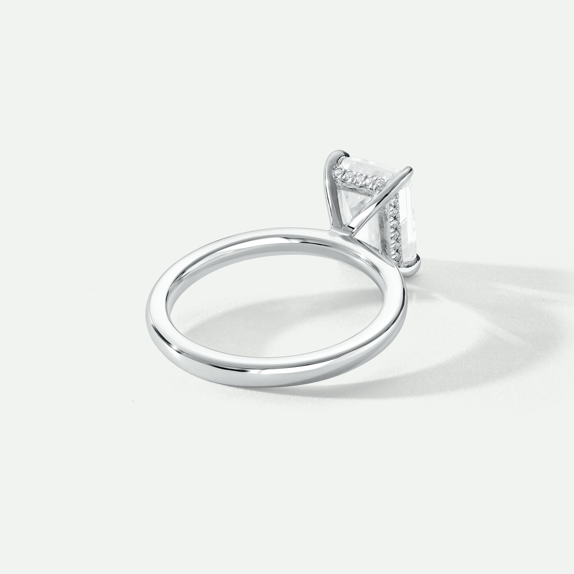 Raya | Platinum 1.55ct tw Radiant Lab Grown Diamond Ring Hidden Halo