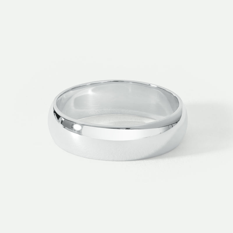Riley | 18ct White Gold 5mm Heavy D Shape Wedding Ring