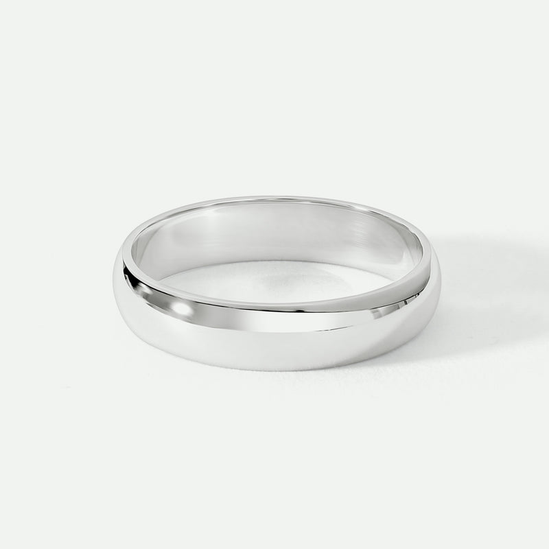 Riley | 9ct White Gold 4mm Heavy D Shape Wedding Ring