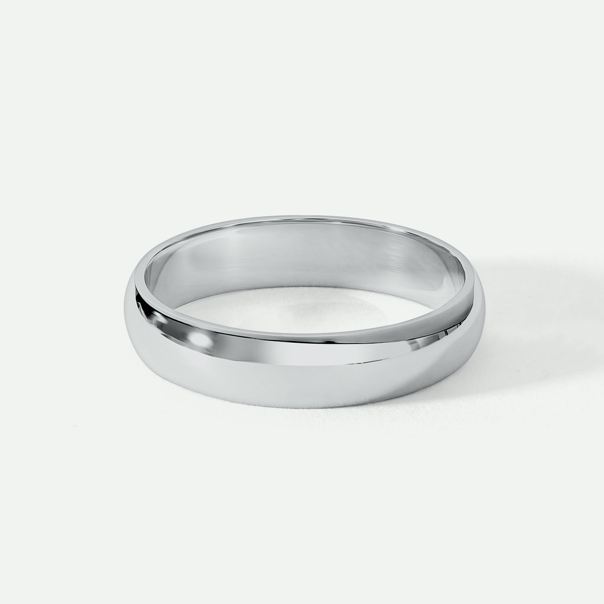Riley | Platinum 4mm Heavy D Shape Wedding Ring