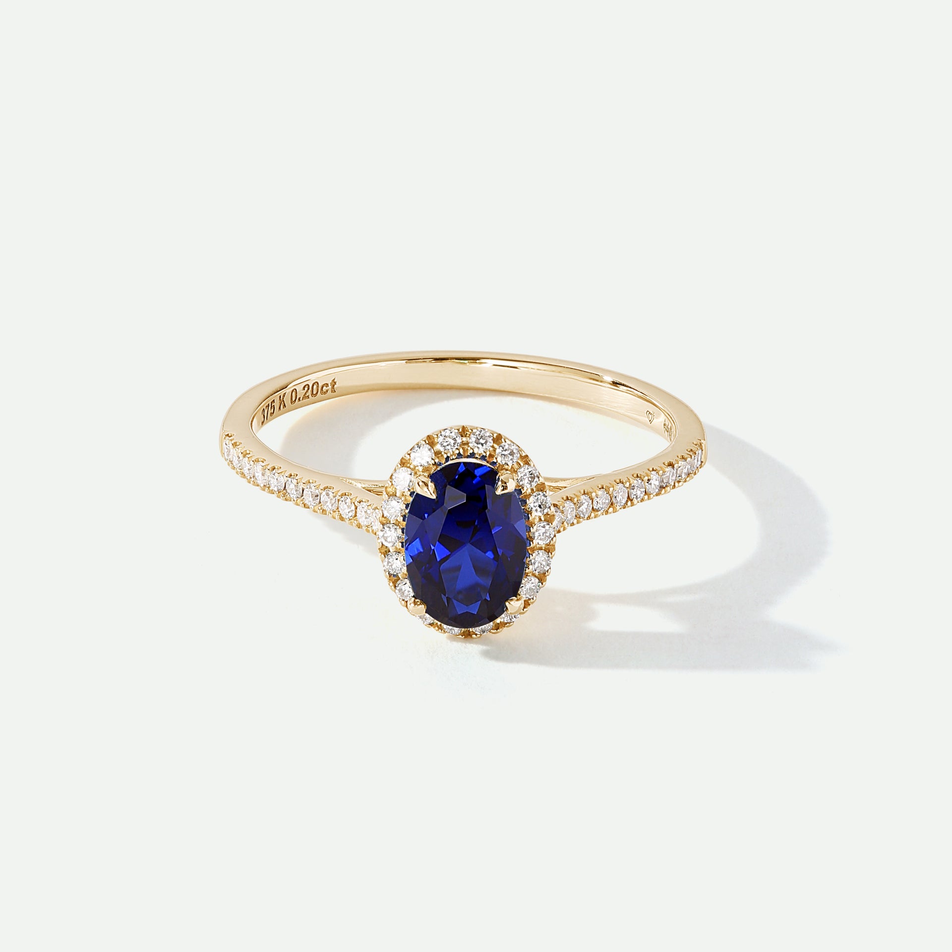 Rosalind | 9ct Yellow Gold 0.20ct tw Lab Grown Diamond and Created Sapphire Ring