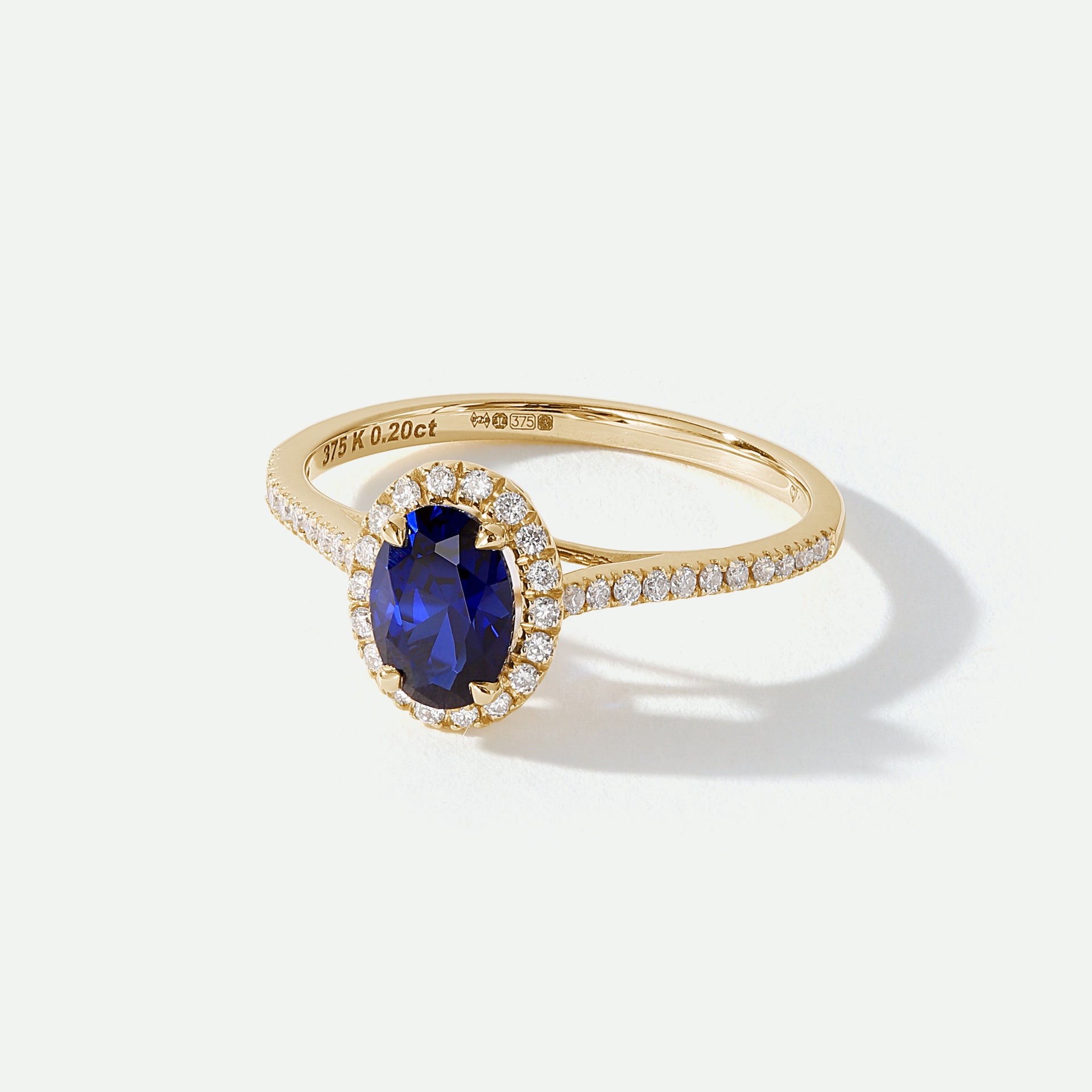 Rosalind | 9ct Yellow Gold 0.20ct tw Lab Grown Diamond and Created Sapphire Ring