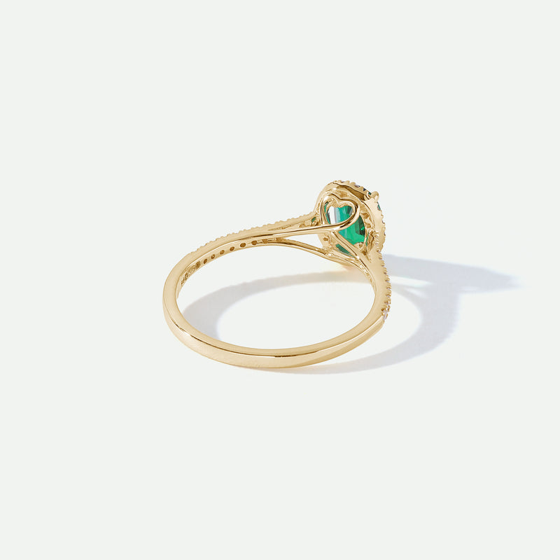 Rosalind | 9ct Yellow Gold 0.20ct Lab Grown Diamond and Created Emerald Ring