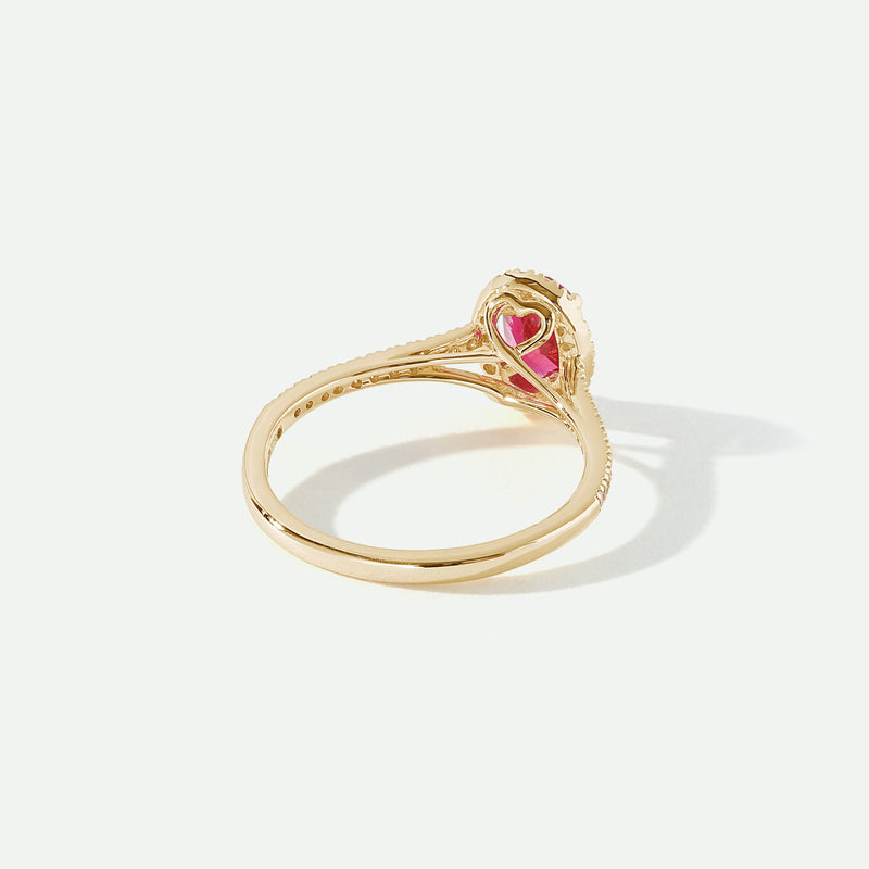 Rosalind | 9ct Yellow Gold 0.20ct tw Lab Grown Diamond and Created Ruby Ring