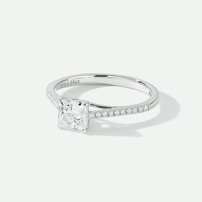 Vivian | 9ct White Gold 0.68ct tw Princess Cut Lab Grown Diamond Engagement Ring