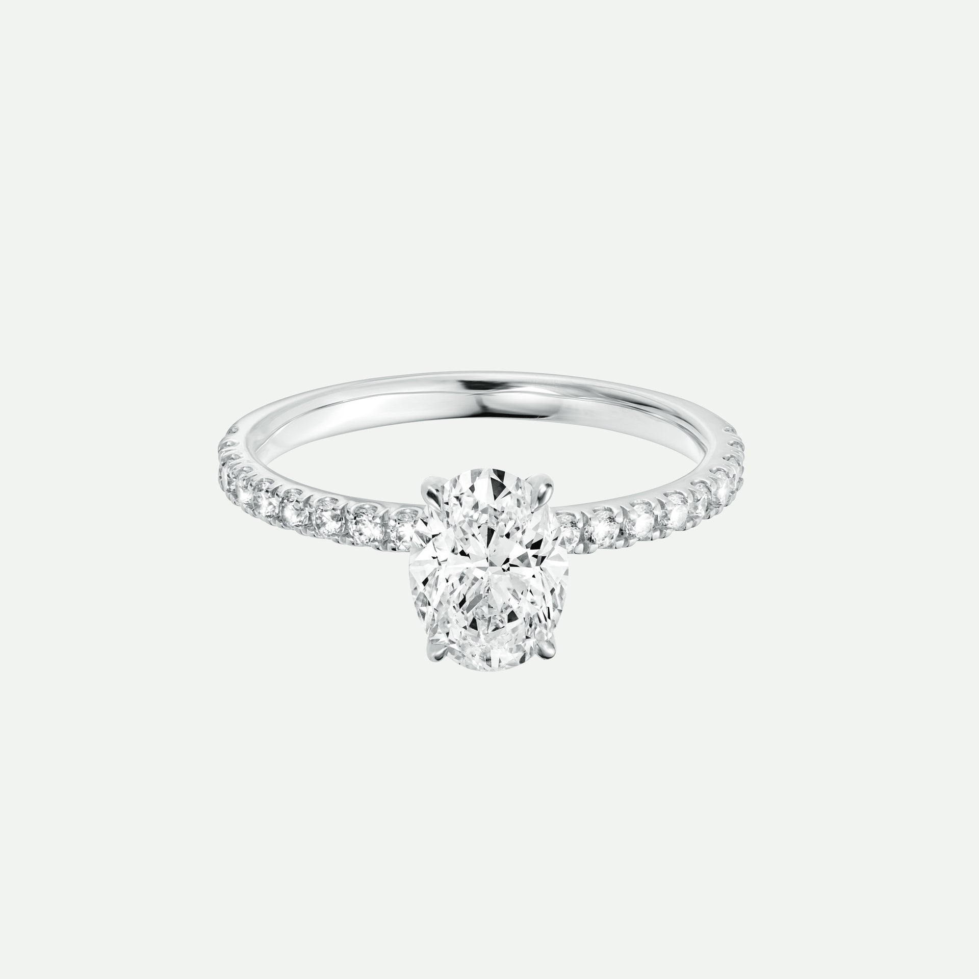 Naomi | 18ct White Gold 1ct tw Oval Cut Hidden Halo Lab Grown Diamond Ring