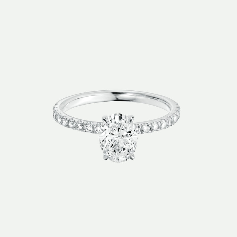 Naomi | 18ct White Gold 1ct tw Oval Cut Hidden Halo Lab Grown Diamond Ring