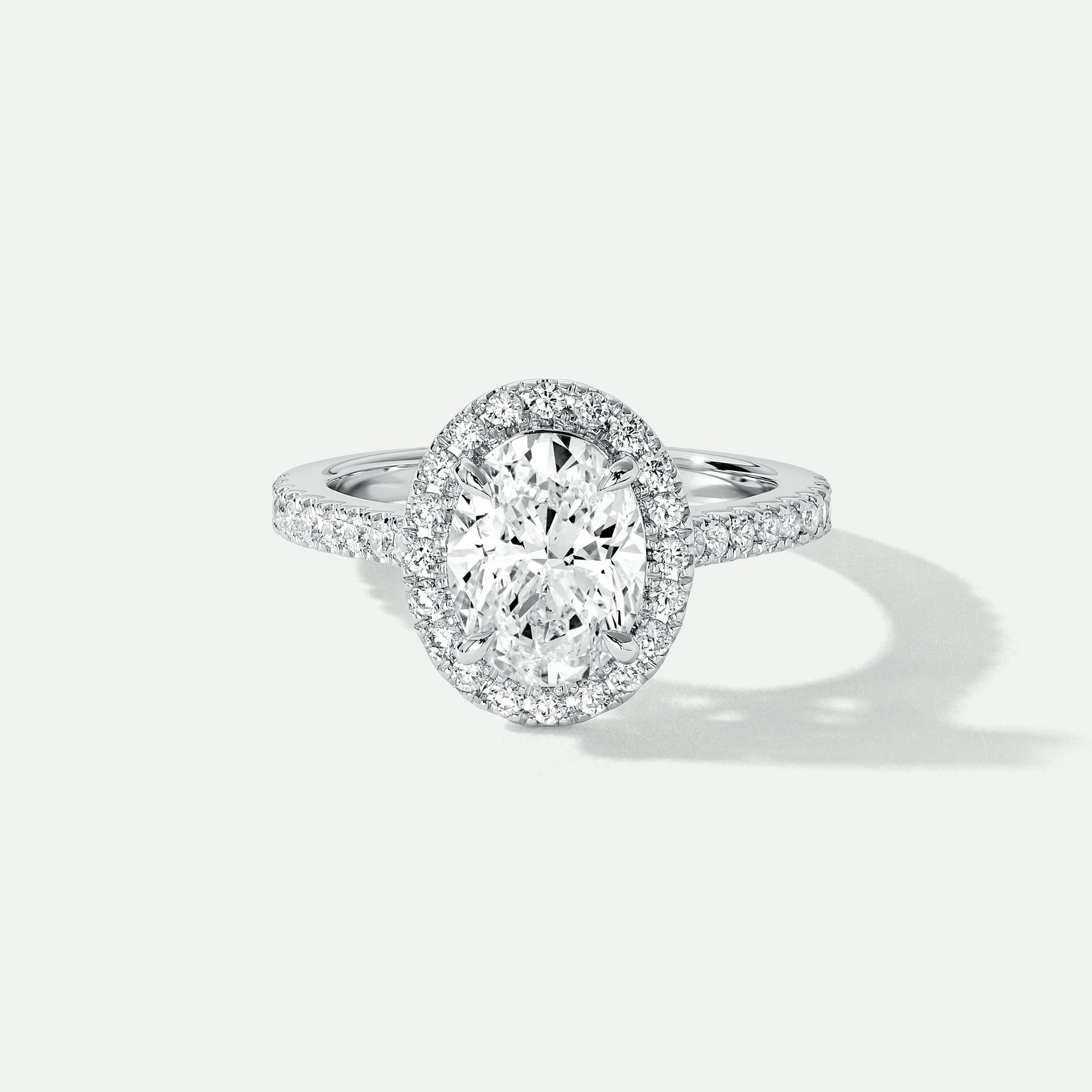 Lima | Platinum 2.4ct tw Oval Lab Grown Diamond Halo Ring