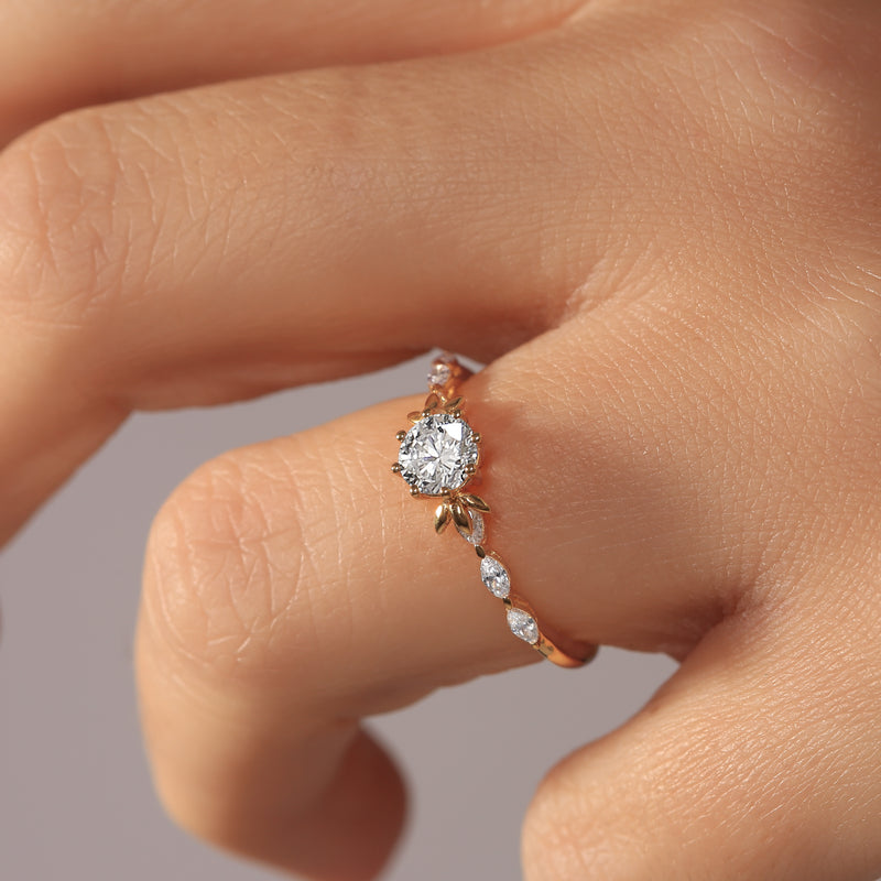 Willow | 9ct Yellow Gold 0.90ct tw Lab Grown Diamond Engagement Ring