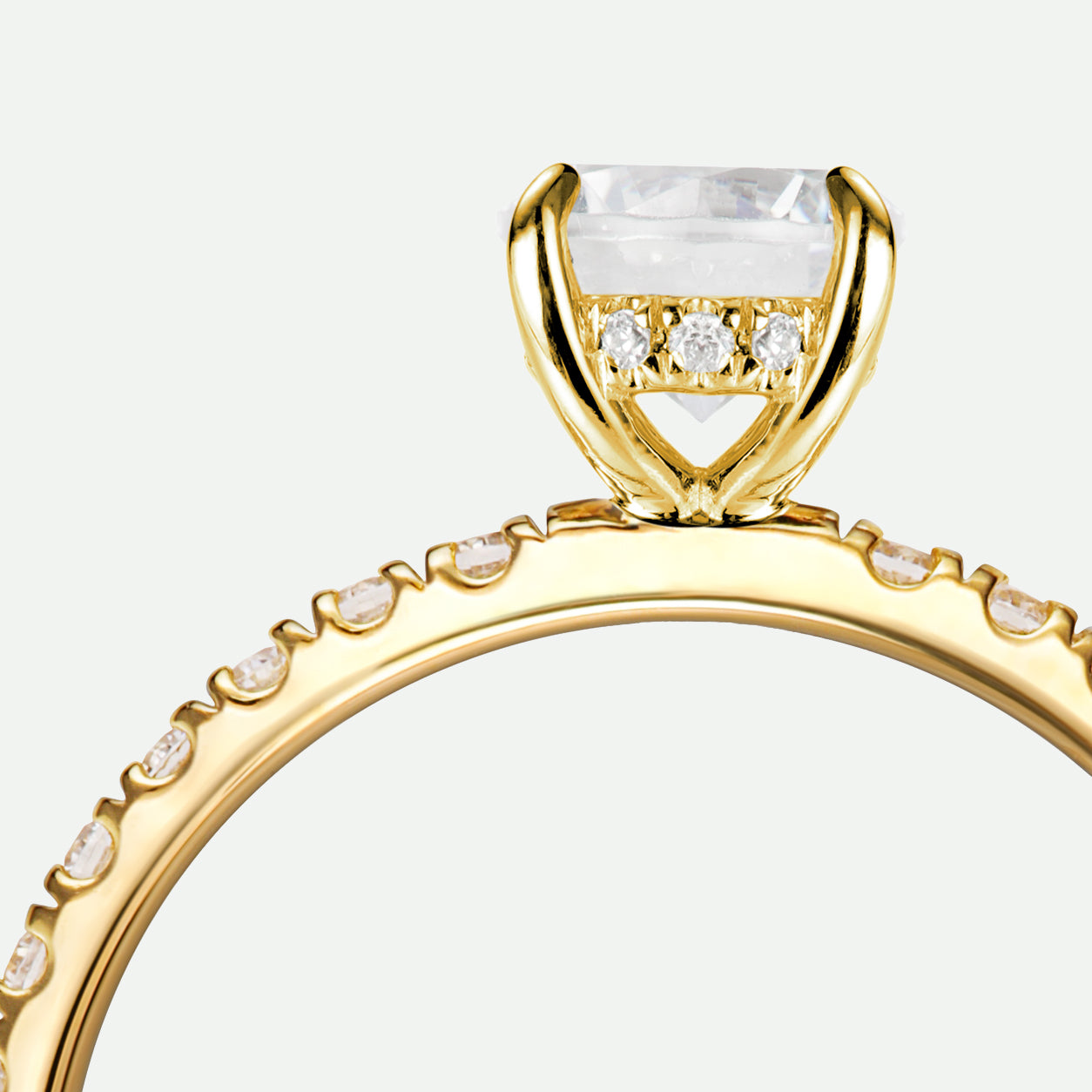 Isabelle | 18ct Yellow Gold 1ct tw Hidden Halo Lab Grown Diamond Ring