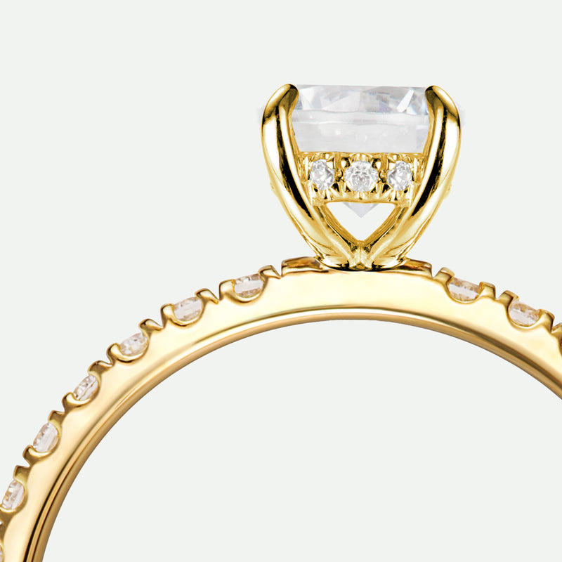 Isabelle | 18ct Yellow Gold 1ct tw Hidden Halo Lab Grown Diamond Ring