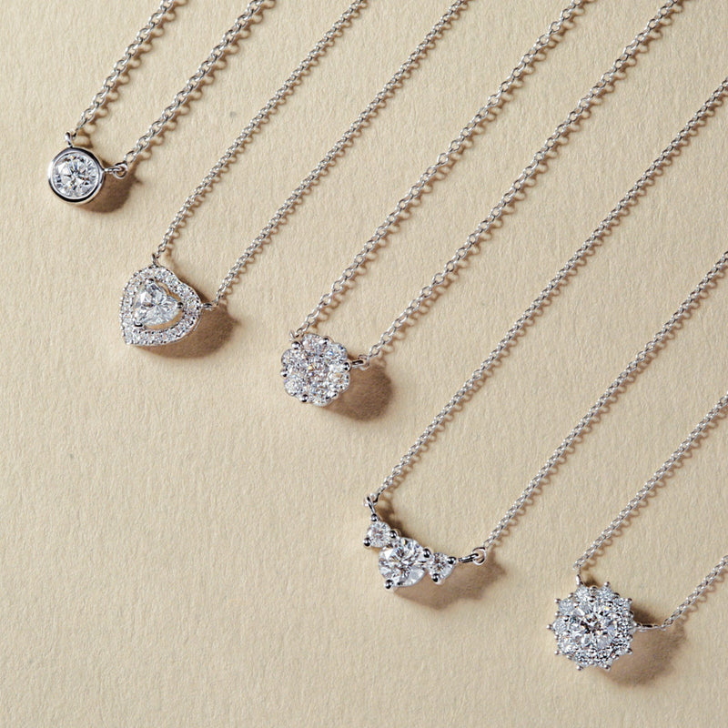 Isla | 9ct White Gold 0.33ct tw Lab Grown Diamond Three Stone Necklace