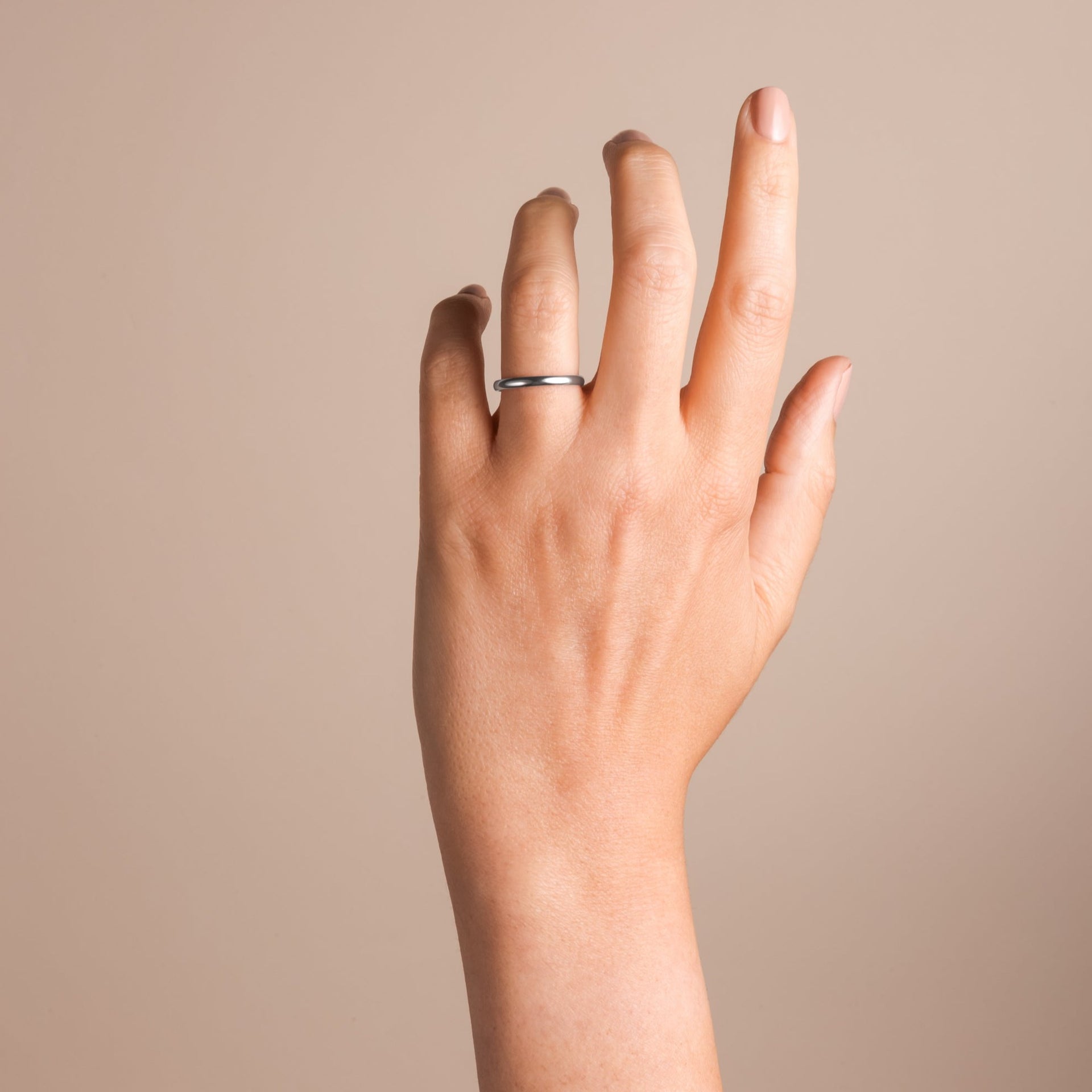 Riley | 18ct White Gold 2mm Heavy D Shape Wedding Ring