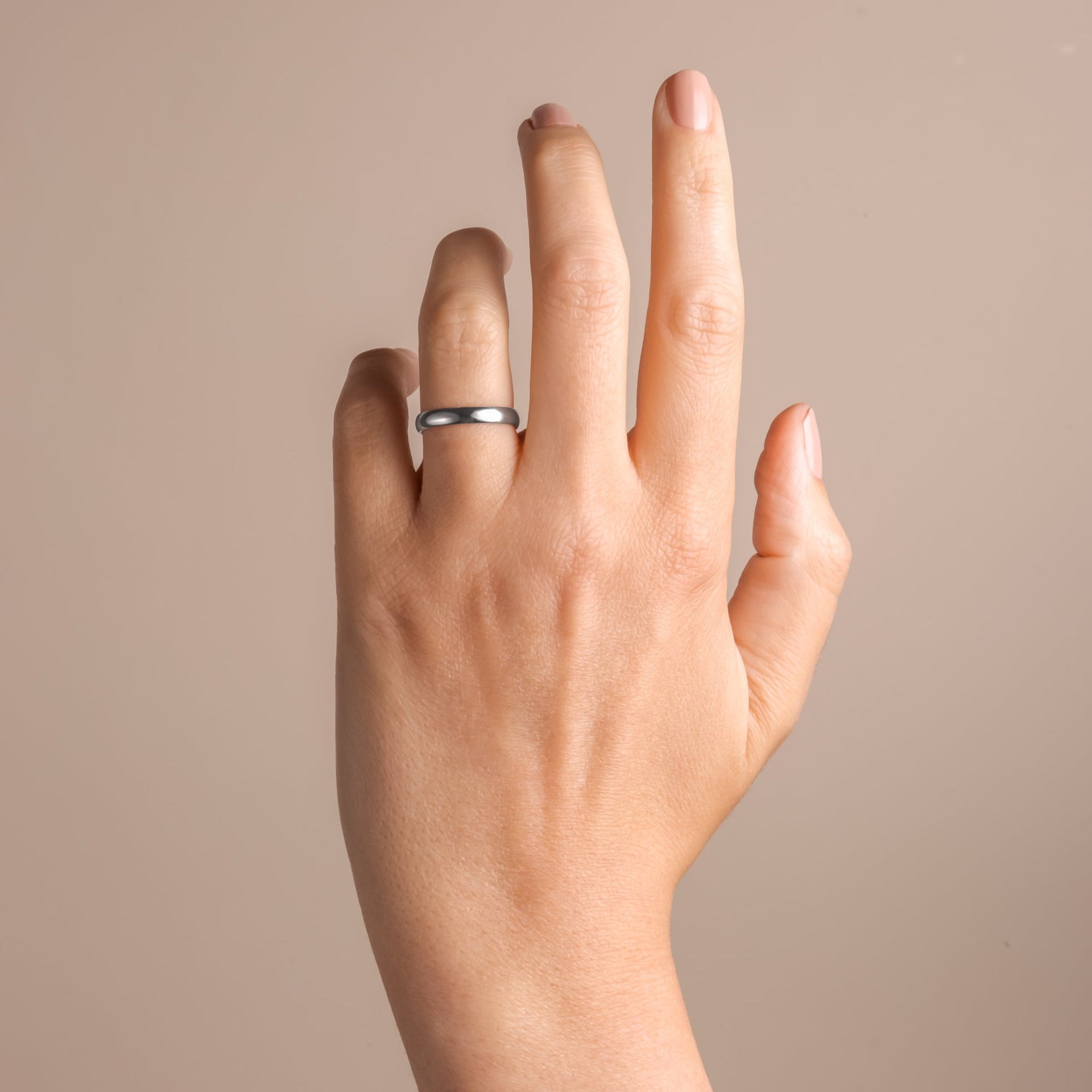 Riley | 9ct White Gold 3mm Heavy D Shape Wedding Ring